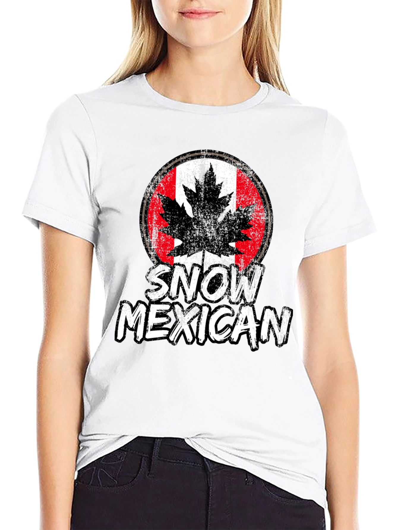 Snow Mexican Canada Flag Graphic T-Shirt