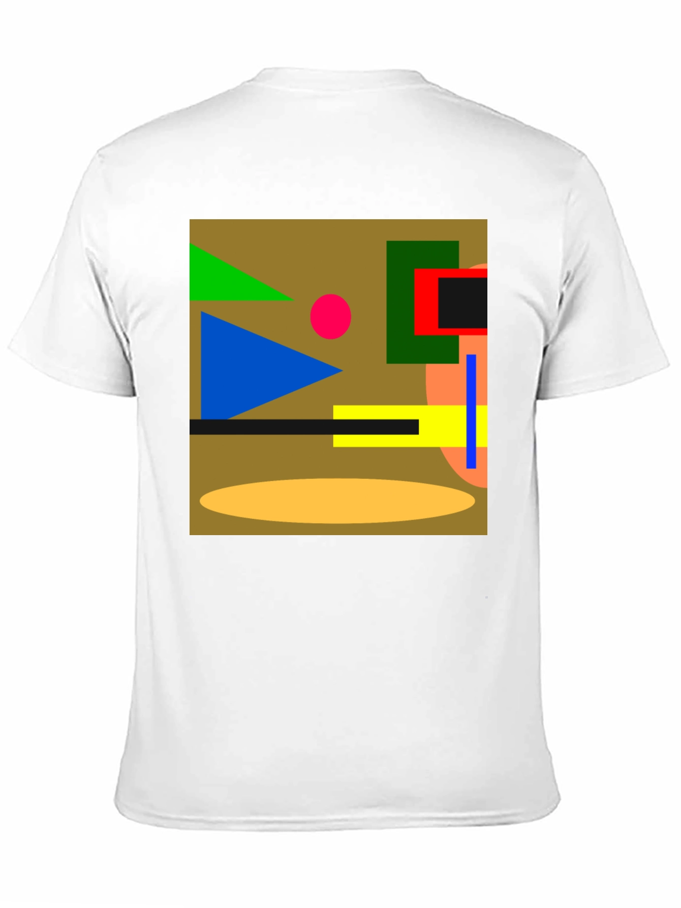 Abstract Geometric Black Cotton T-Shirt