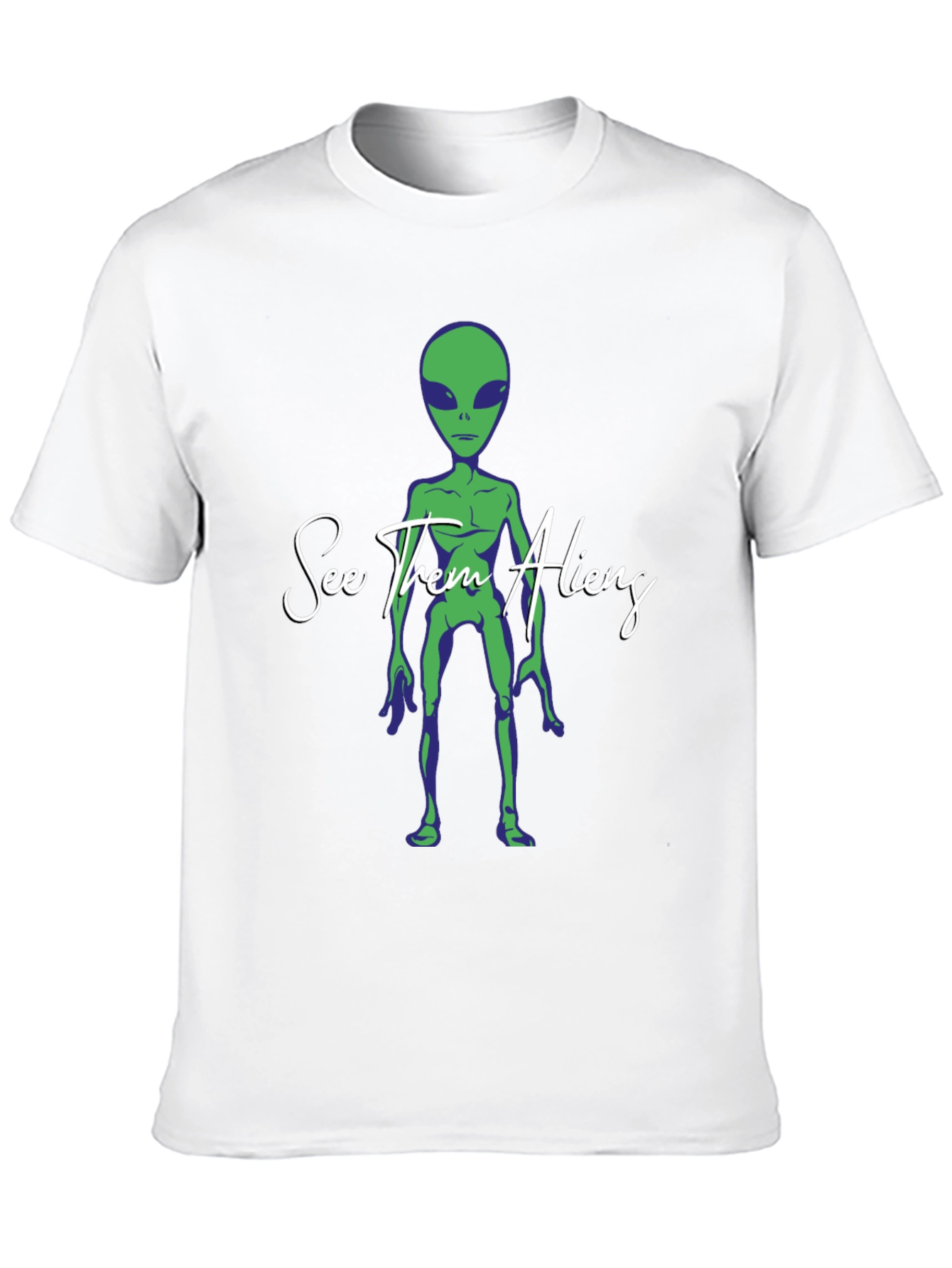 See Them Aliens Graphic Tee - Black Cotton T-Shirt