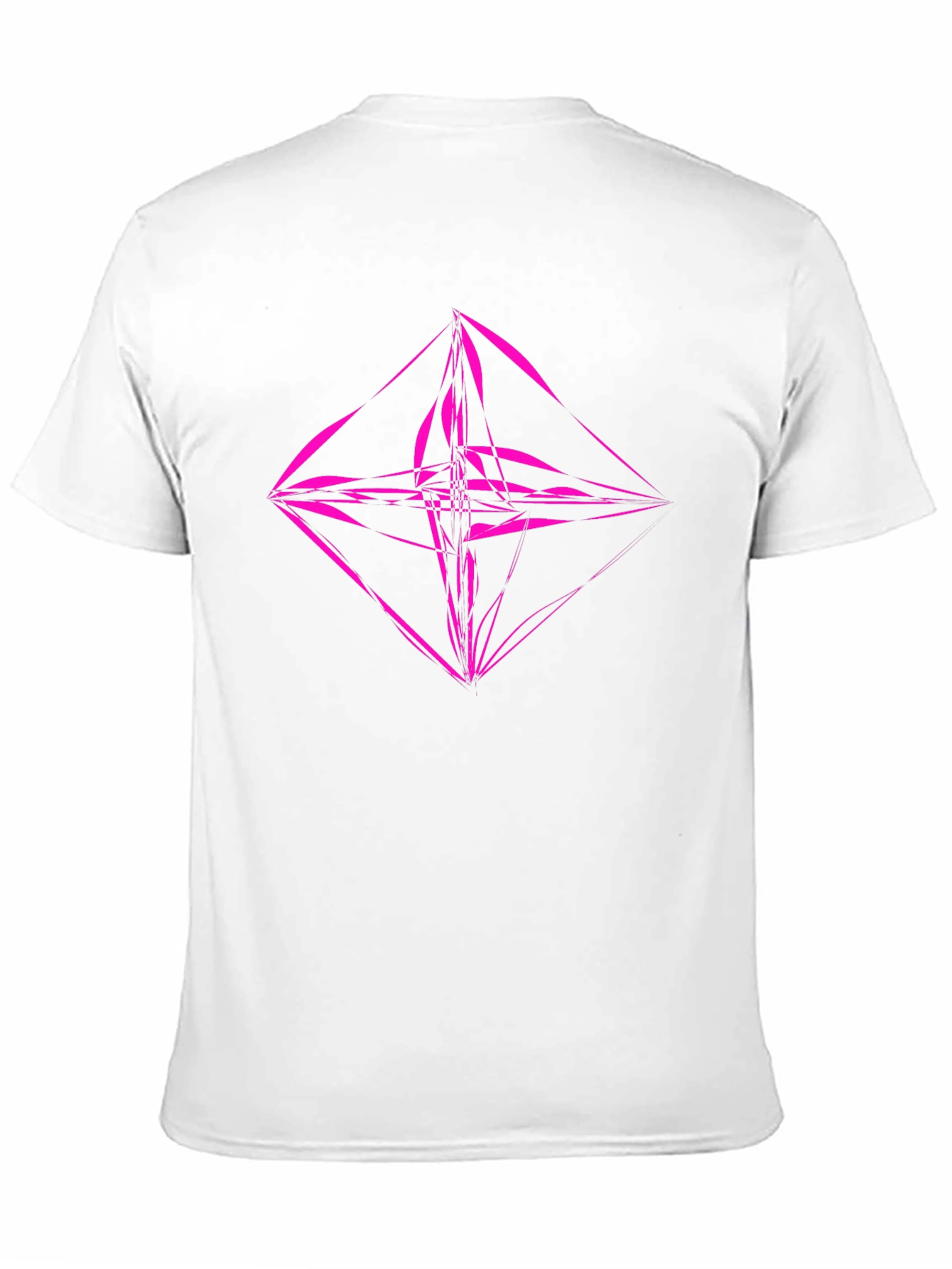 Geometric Pink Graphic Black T-Shirt