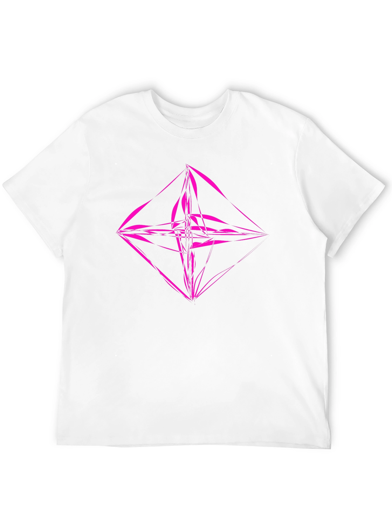 Geometric Pink Graphic Black T-Shirt