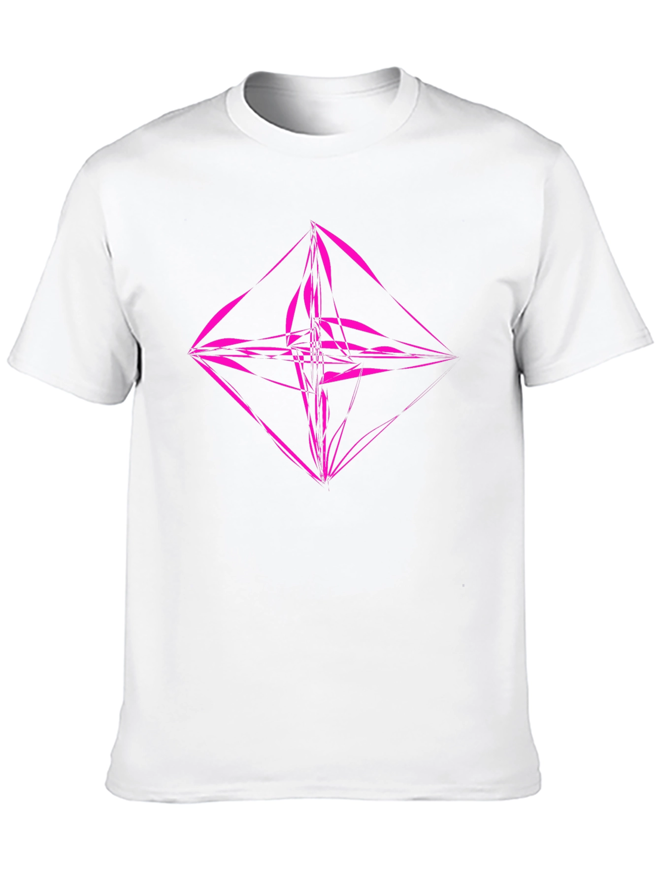 Geometric Pink Graphic Black T-Shirt