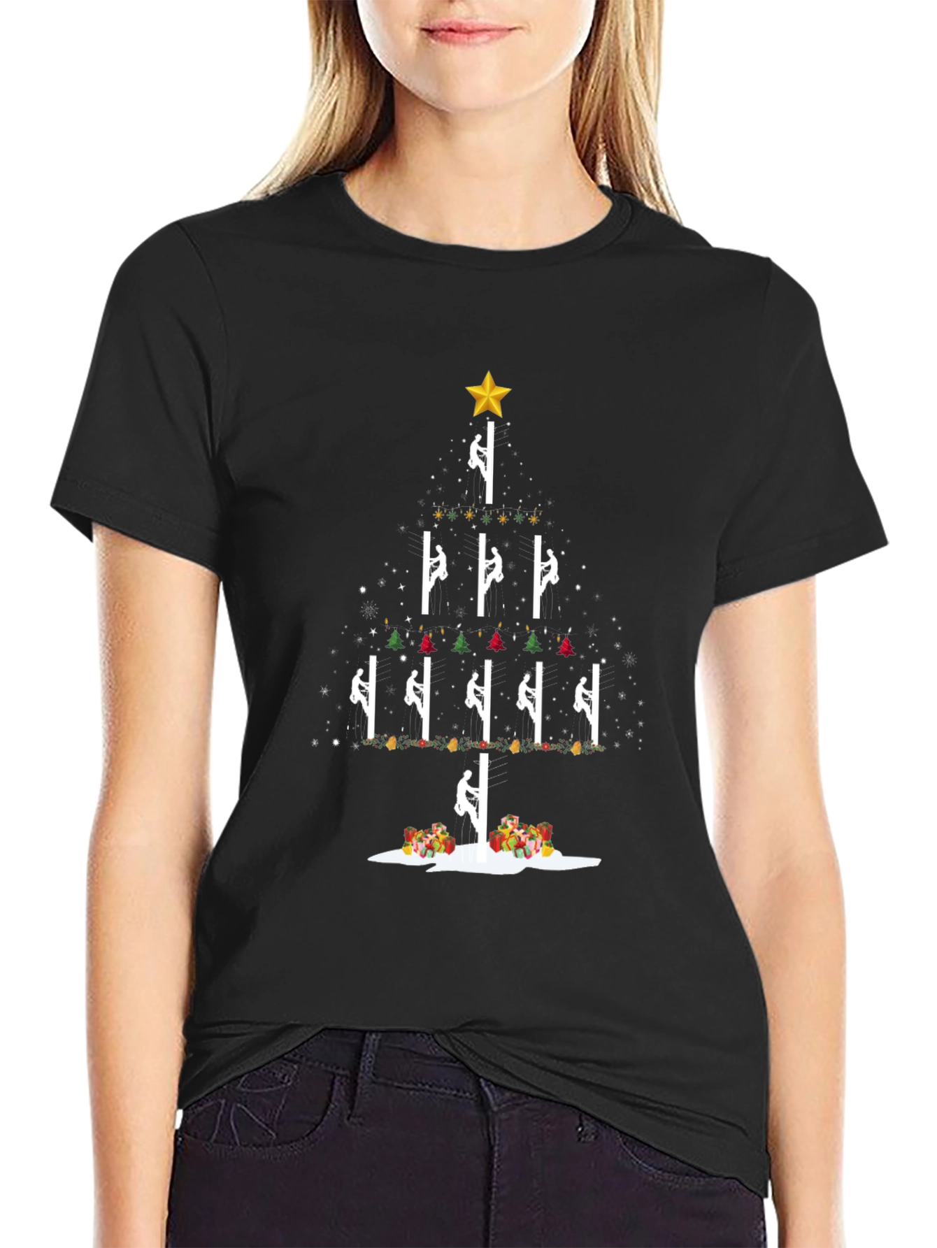 Christmas Pole Climber Tree T-Shirt