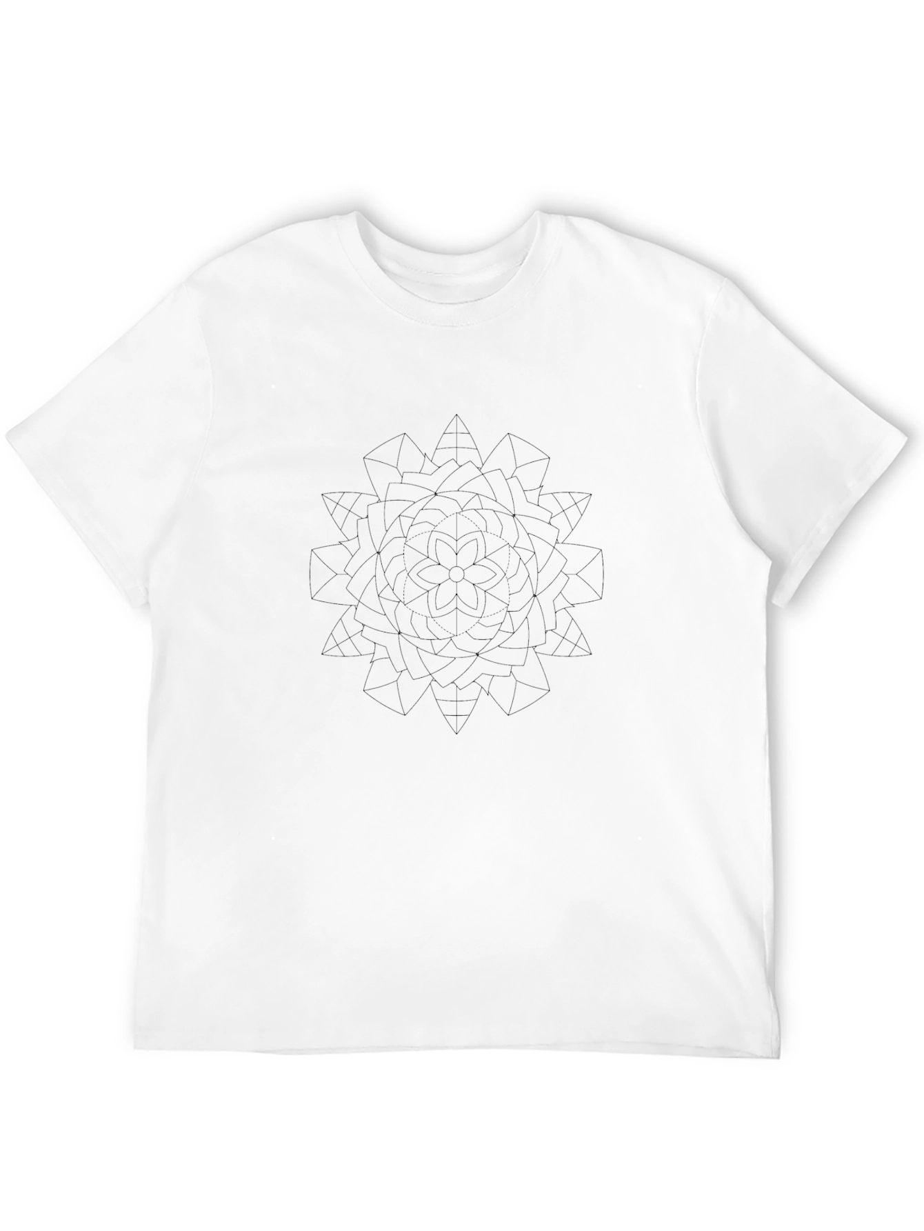 Geometric Mandala Design Black T-Shirt