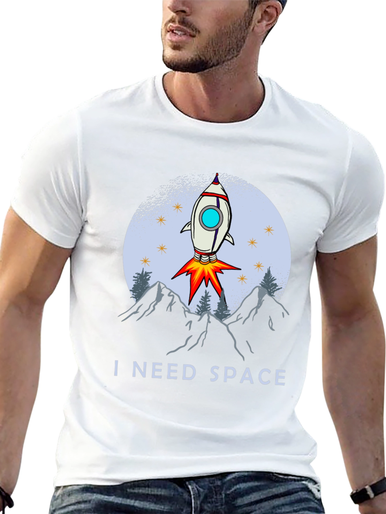 I Need Space T-Shirt - Rocket Launch Graphic Tee