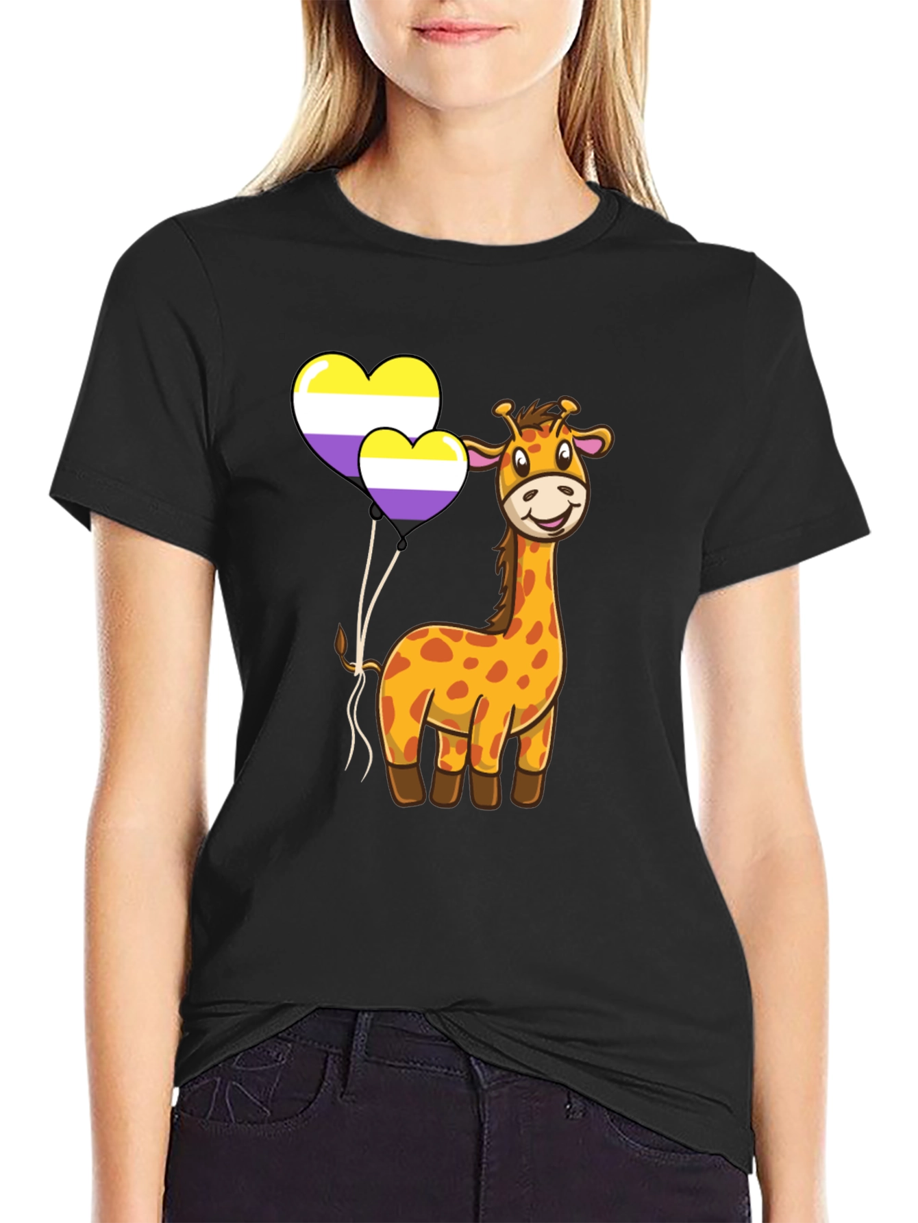 Giraffe Non-Binary Pride T-Shirt