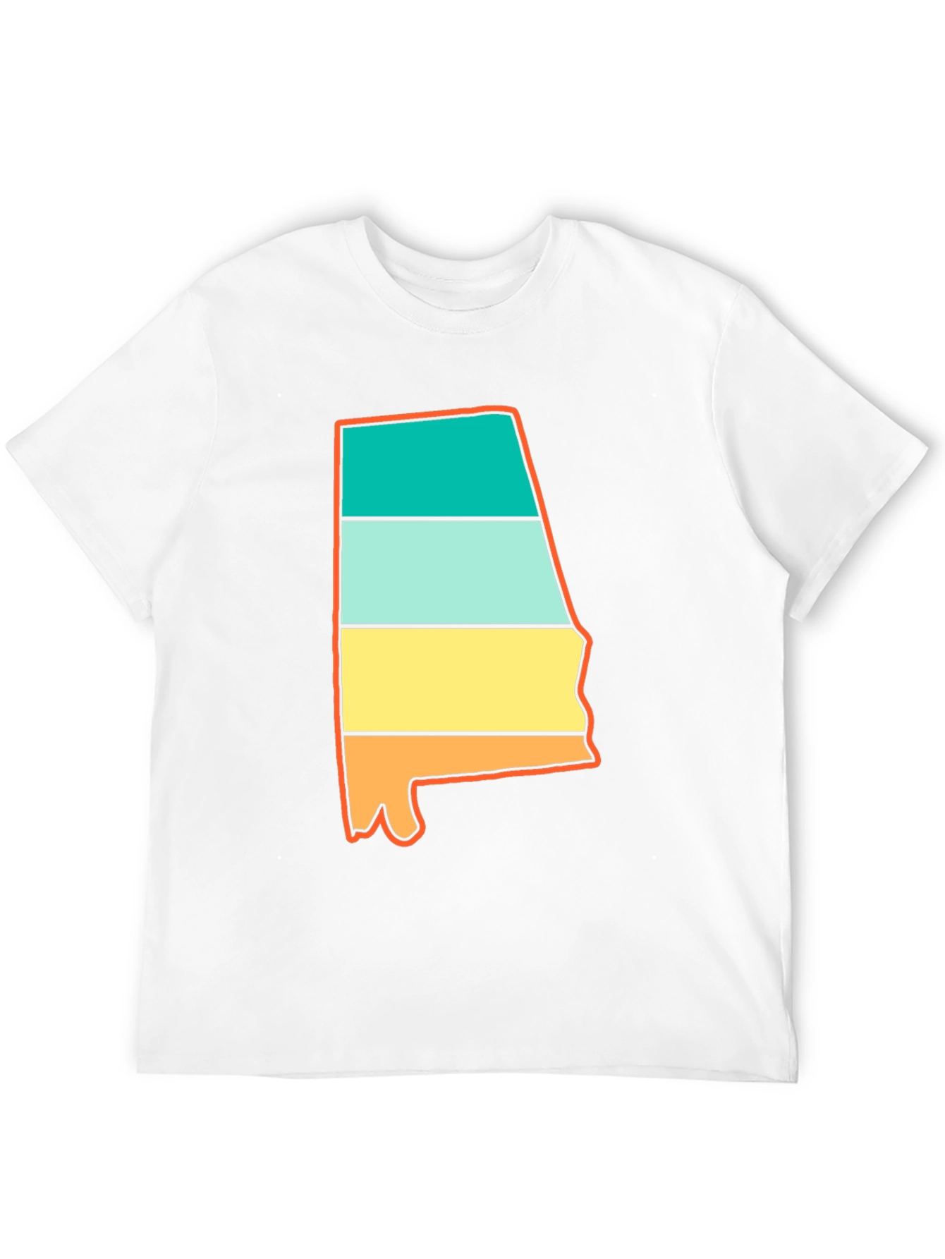 Alabama State Pride Tee - Retro Striped Design