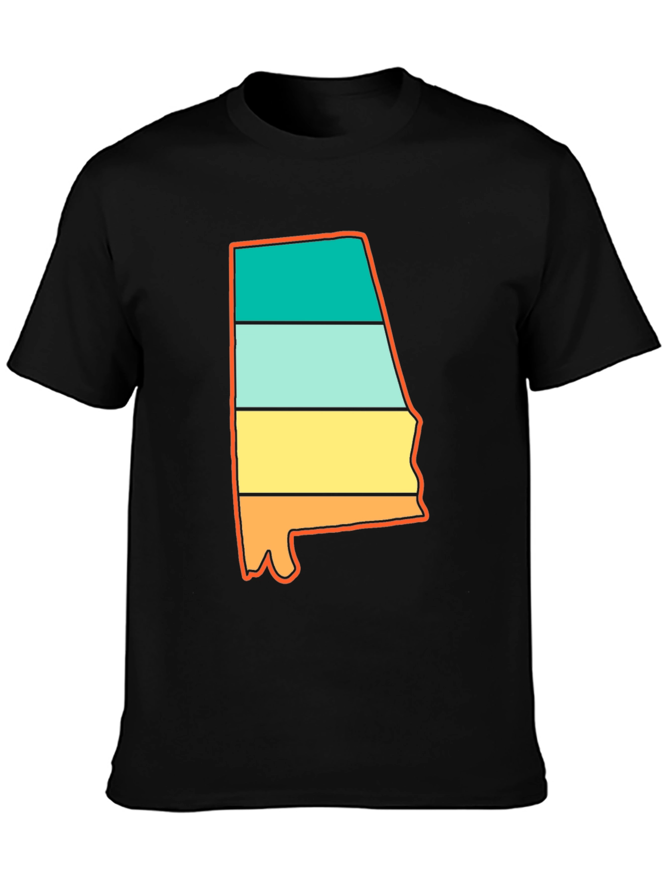 Alabama State Pride Tee - Retro Striped Design