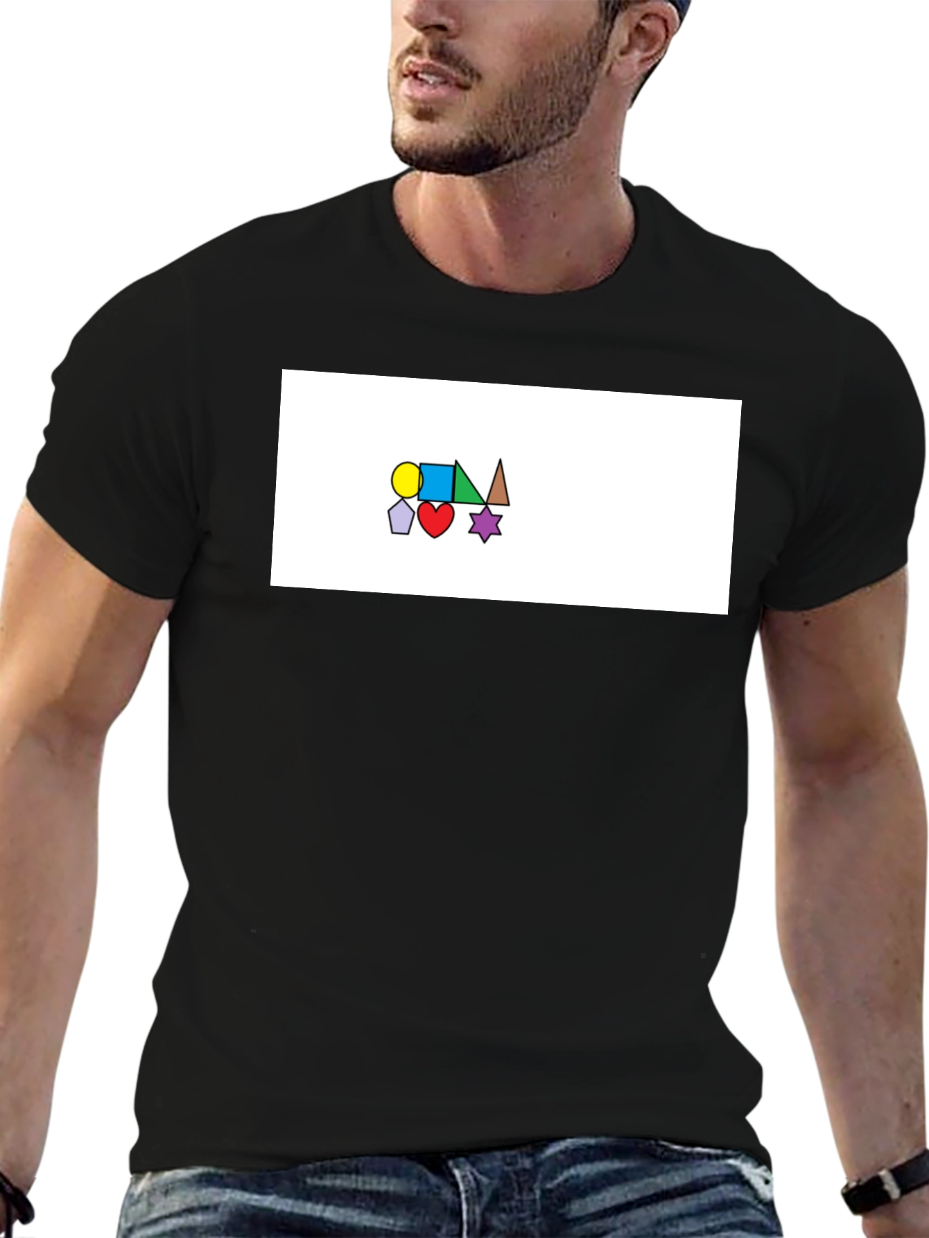 Abstract Shapes Black T-Shirt