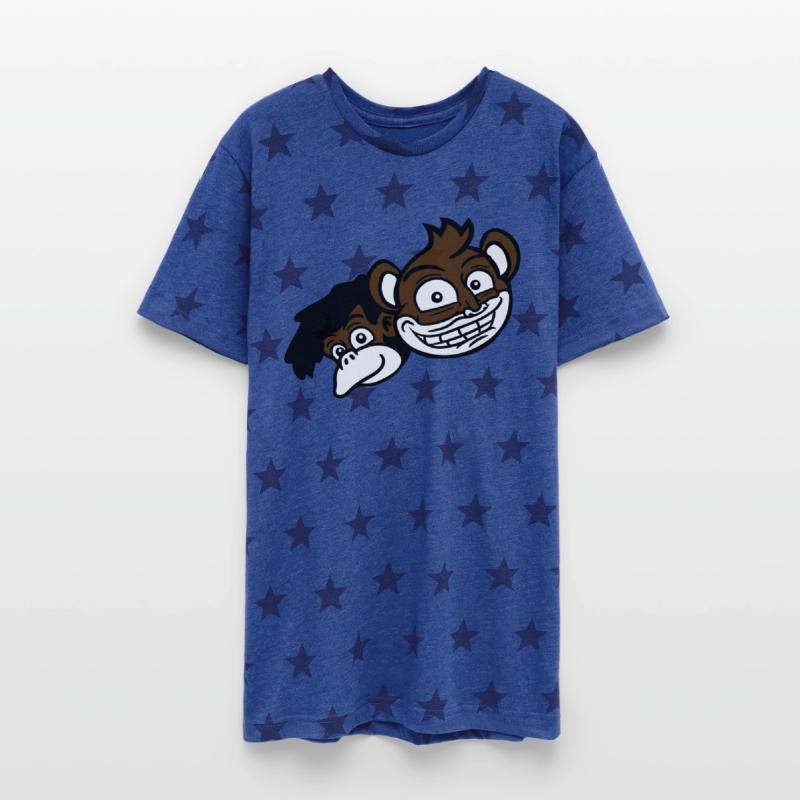 2 funny monkeys friends heads two faces team crew