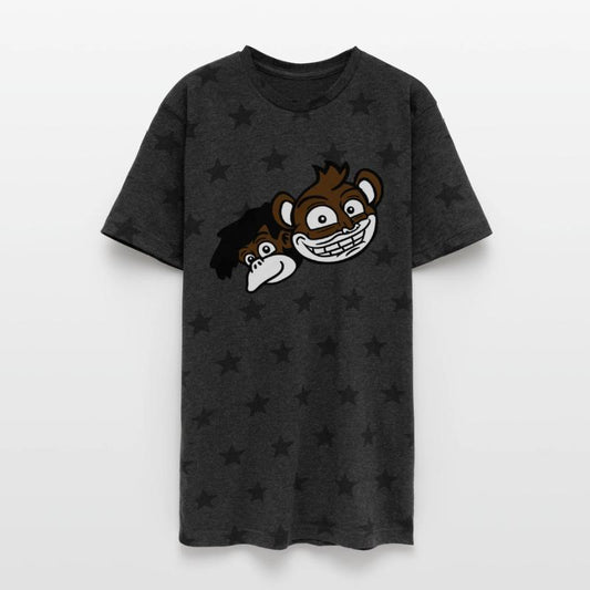 2 funny monkeys friends heads two faces team crew