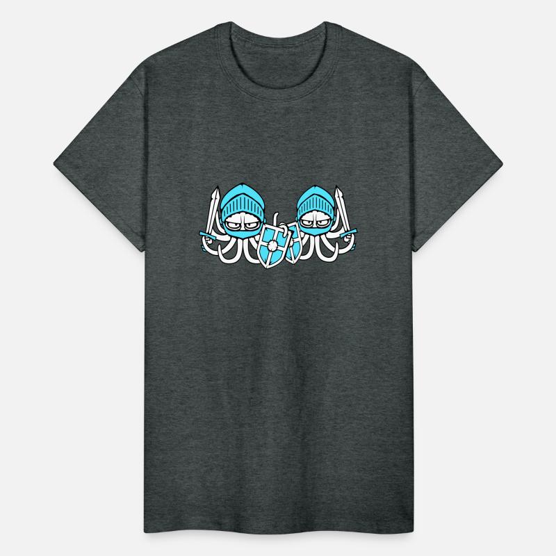 2 Octopus knight medieval two warrior shield sword