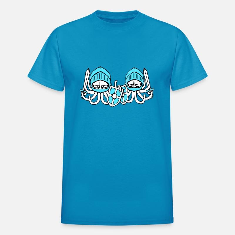 2 Octopus knight medieval two warrior shield sword