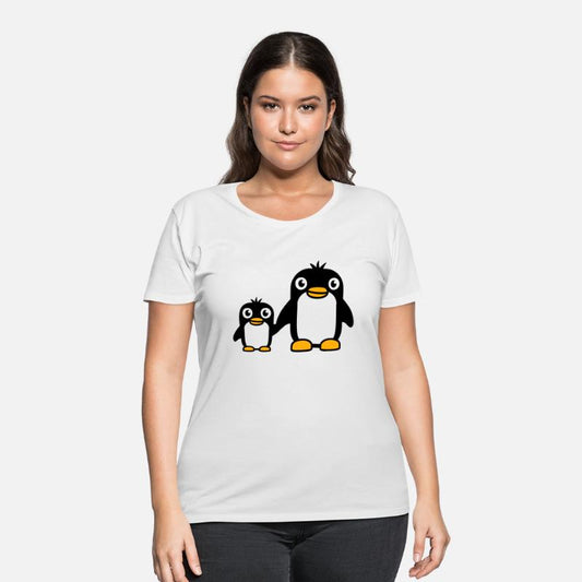 2 Penguins Dad Mom Child Baby Hands Holding Cute