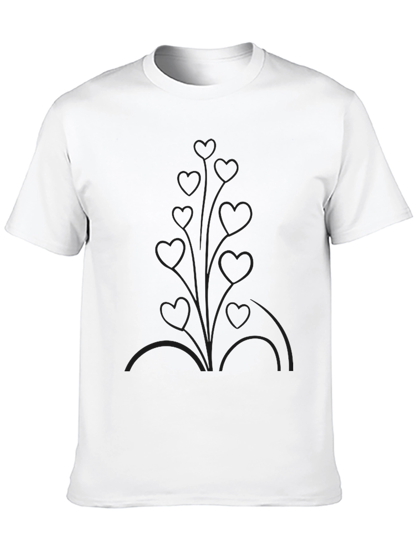 Mens Black Heart Vine Graphic Tee