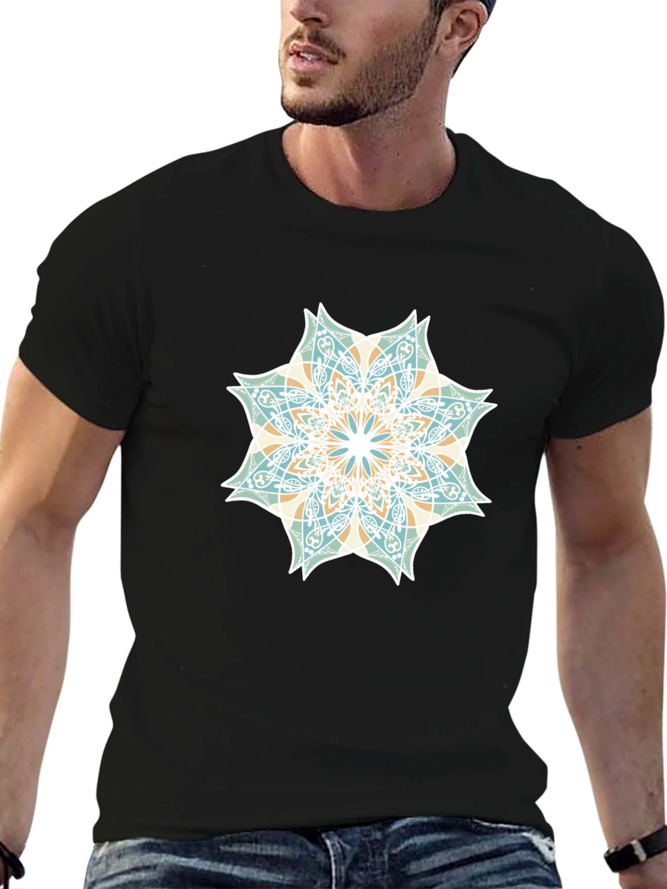 Geometric Mandala Graphic Tee - Stylish Casual Wear