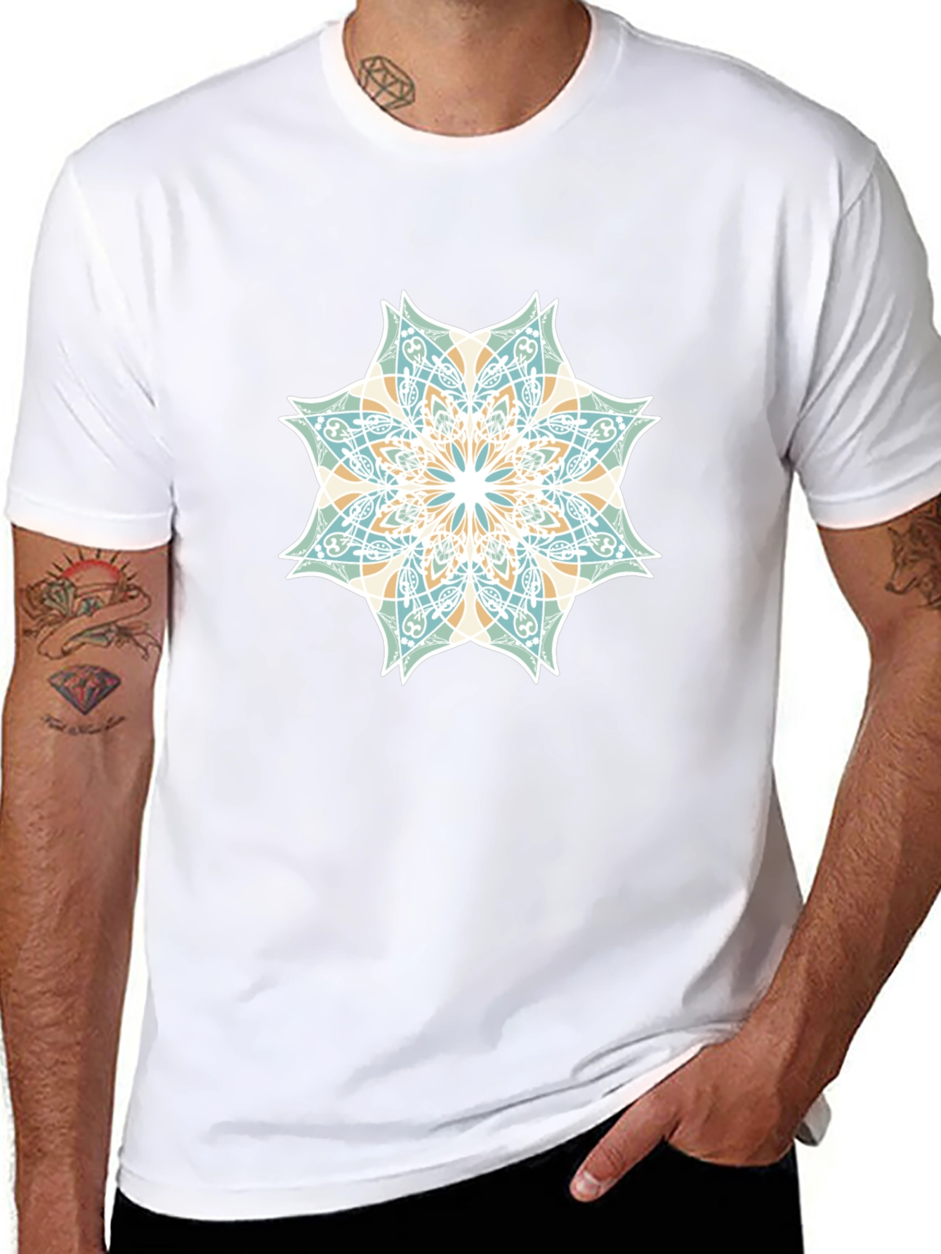 Geometric Mandala Graphic Tee - Stylish Casual Wear