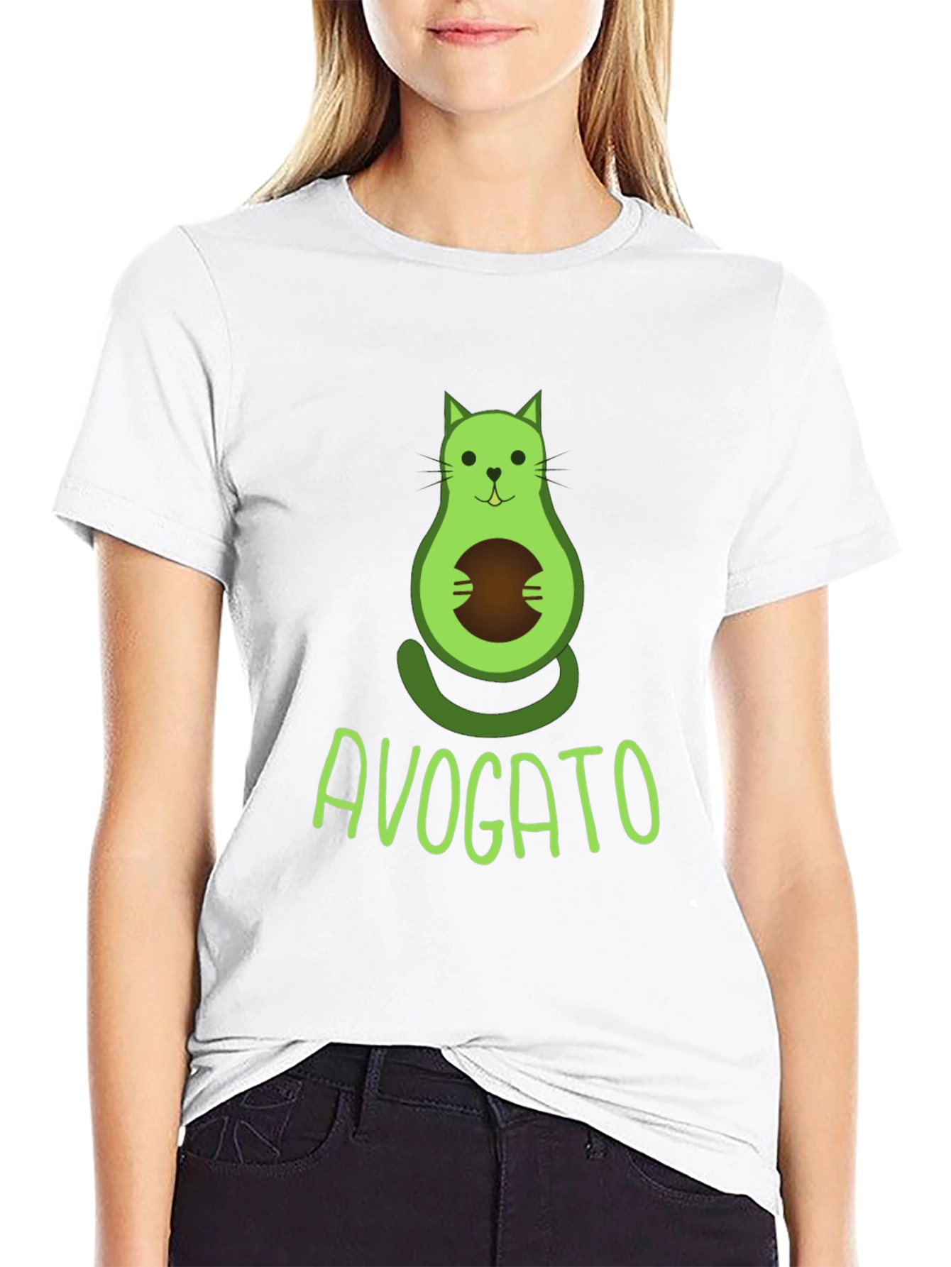 Avogato T-Shirt - Avocado Cat Graphic Tee