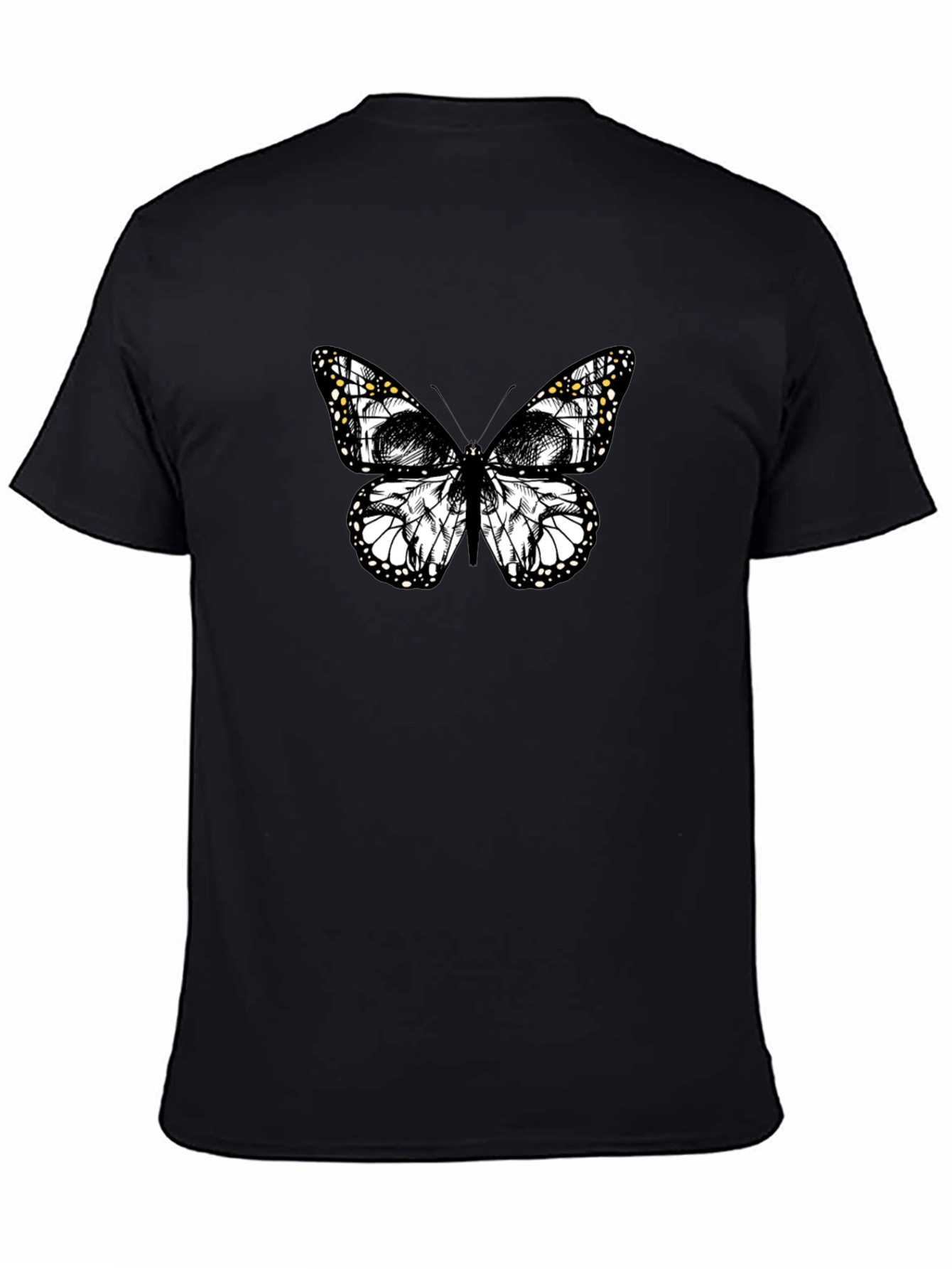 Butterfly Skull Graphic Tee - Black Cotton