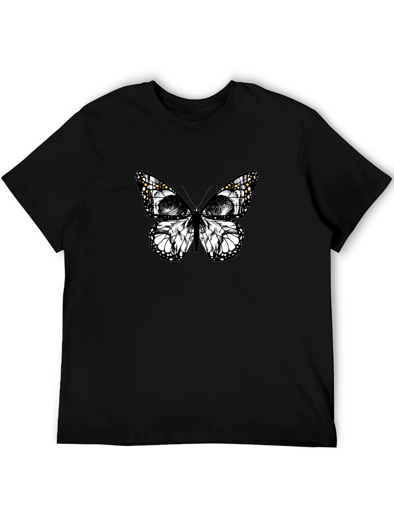 Butterfly Skull Graphic Tee - Black Cotton