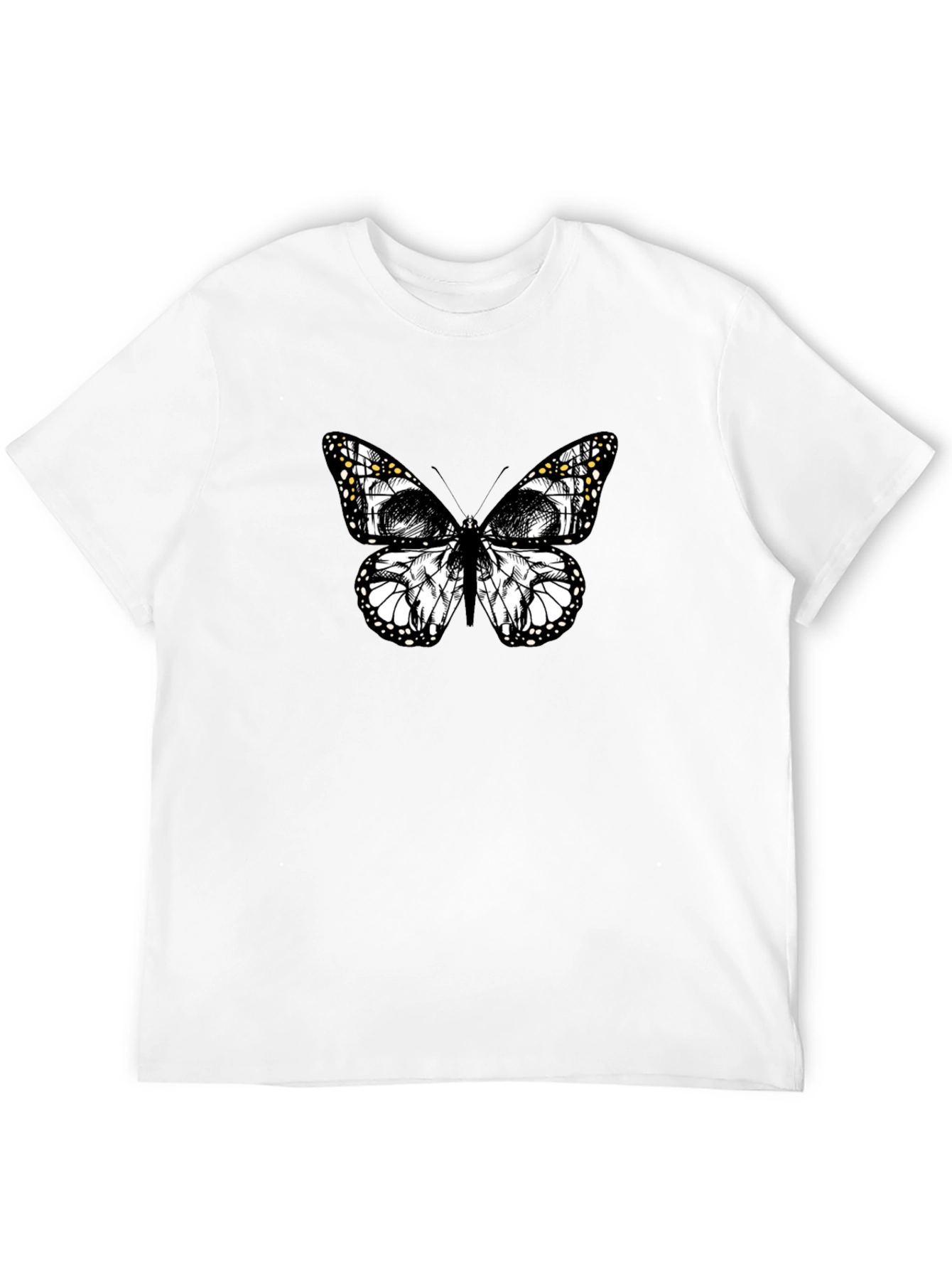 Butterfly Skull Graphic Tee - Black Cotton