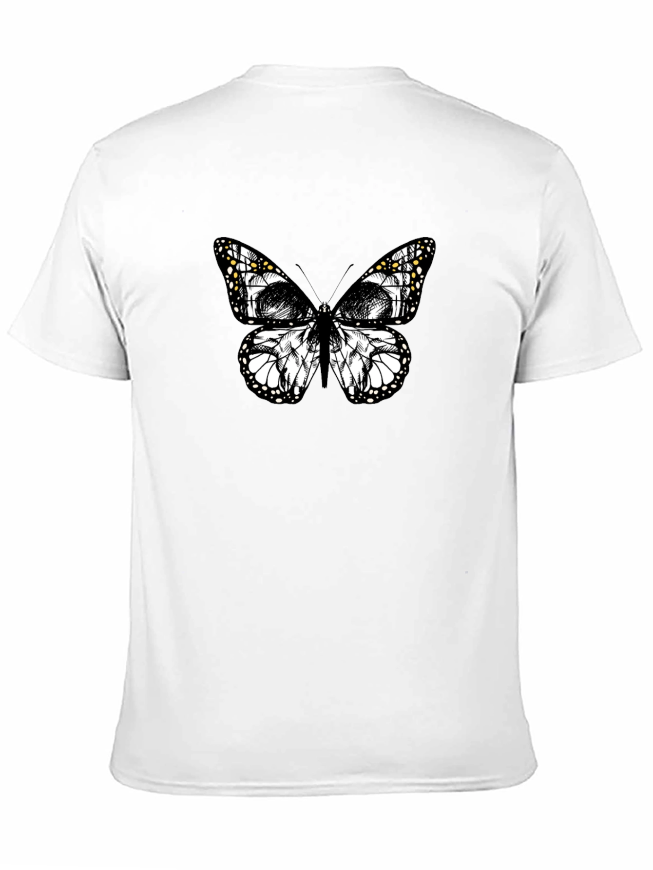 Butterfly Skull Graphic Tee - Black Cotton
