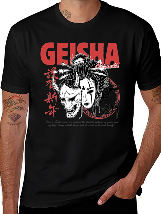 Geisha Mask Graphic Tee - Borcelle Brand
