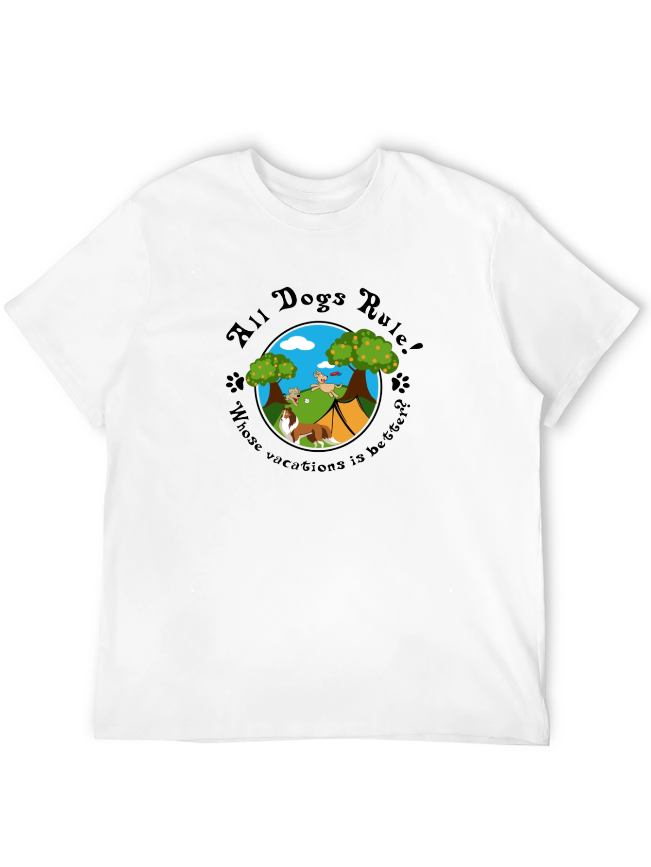 All Dogs Rule Camping T-Shirt – Funny Dog Lover Outdoor Graphic Tee
