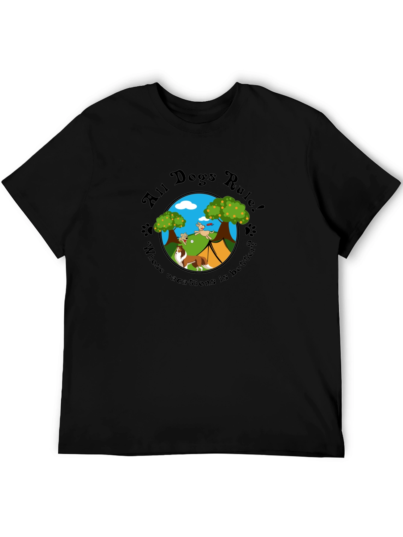All Dogs Rule Camping T-Shirt – Funny Dog Lover Outdoor Graphic Tee