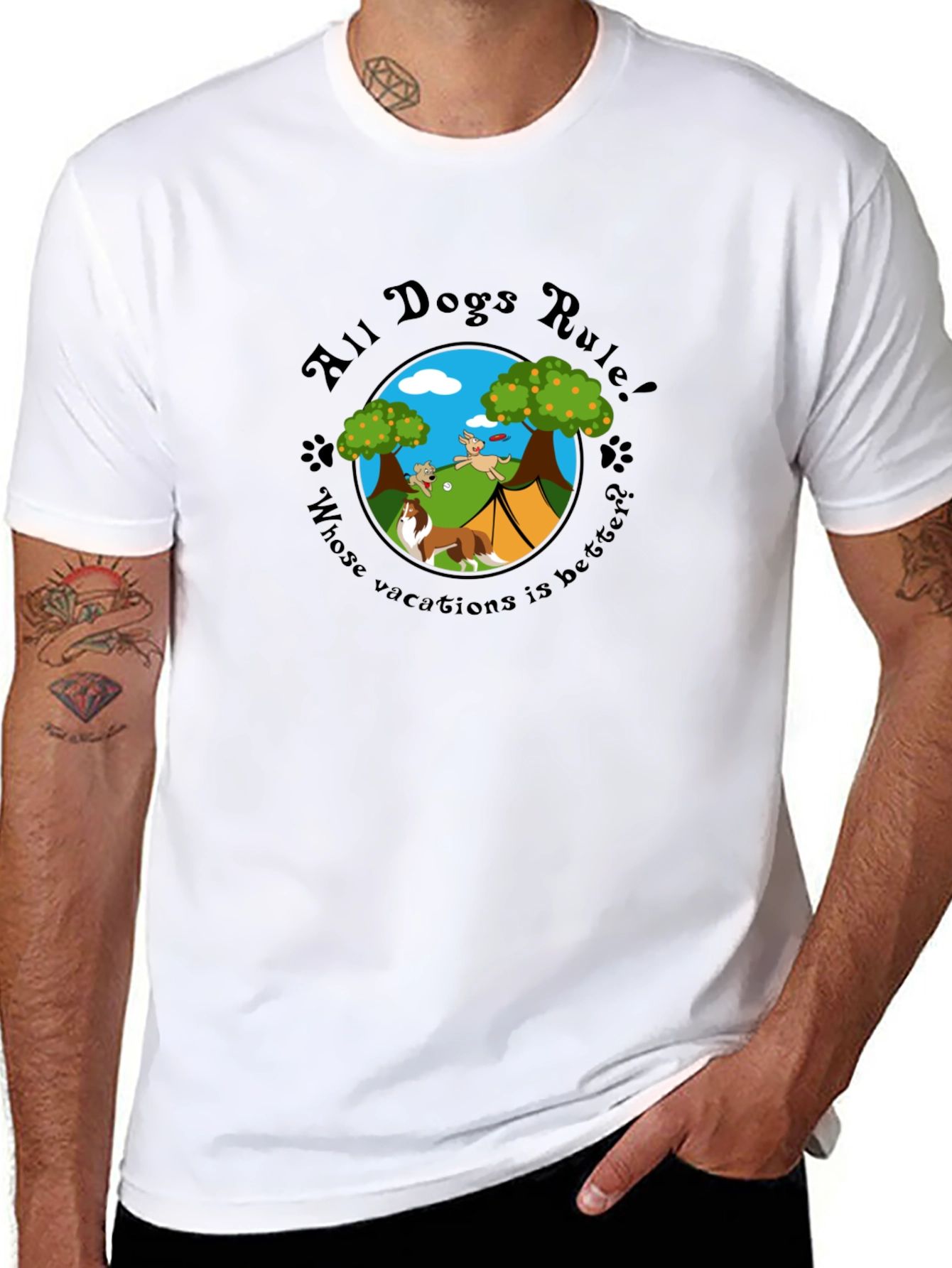All Dogs Rule Camping T-Shirt – Funny Dog Lover Outdoor Graphic Tee