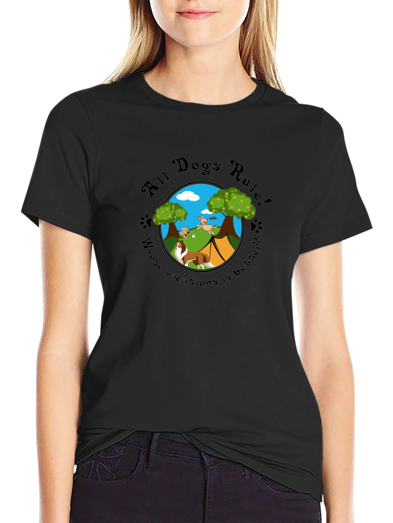 All Dogs Rule Camping T-Shirt – Funny Dog Lover Outdoor Graphic Tee