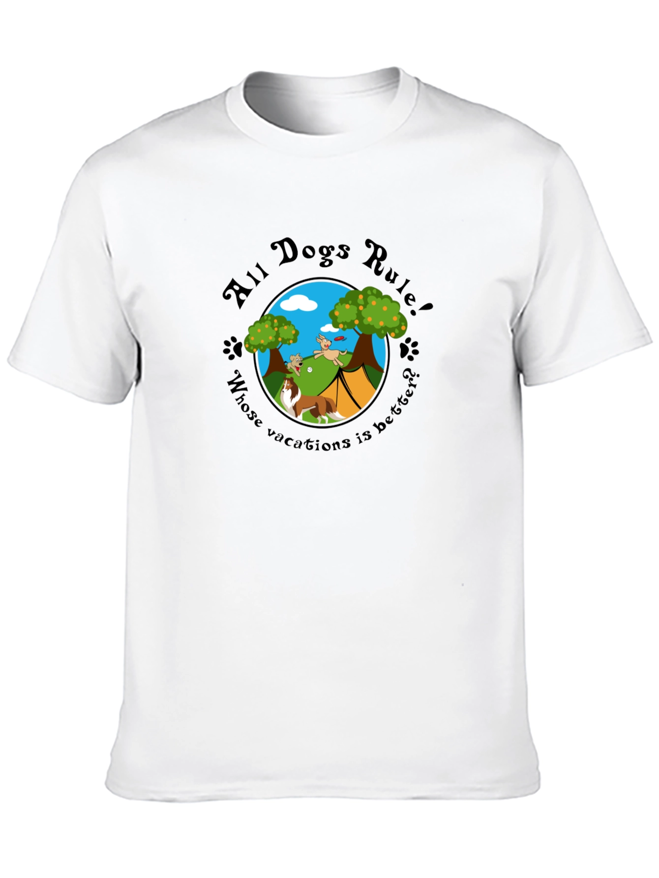 All Dogs Rule Camping T-Shirt – Funny Dog Lover Outdoor Graphic Tee