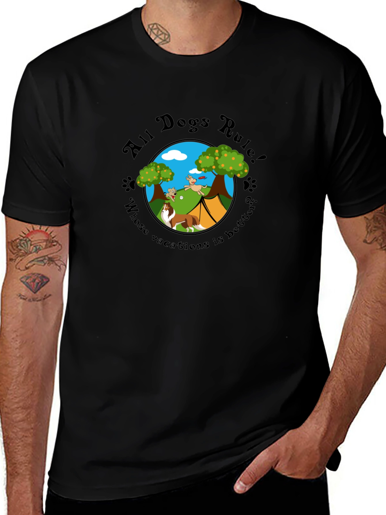 All Dogs Rule Camping T-Shirt – Funny Dog Lover Outdoor Graphic Tee