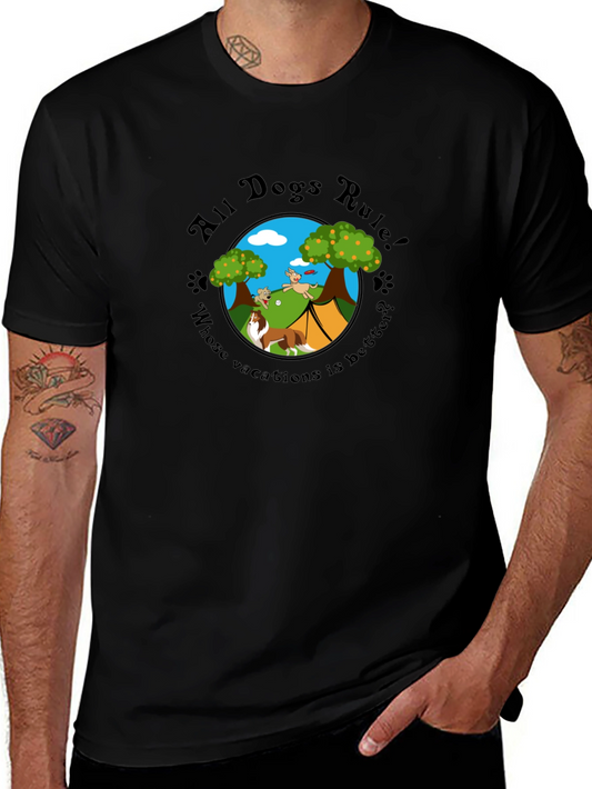 All Dogs Rule Camping T-Shirt – Funny Dog Lover Outdoor Graphic Tee