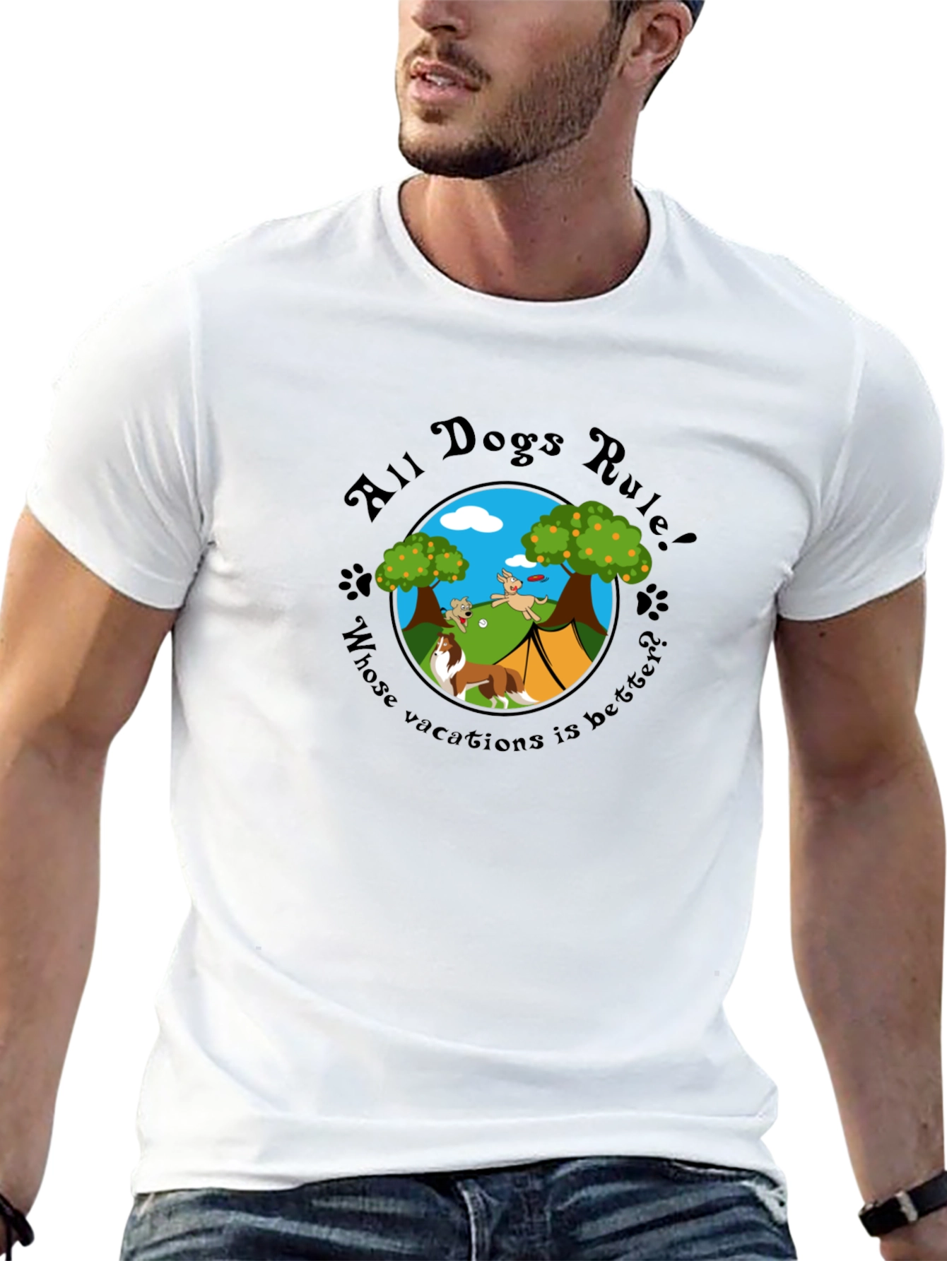 All Dogs Rule Camping T-Shirt – Funny Dog Lover Outdoor Graphic Tee