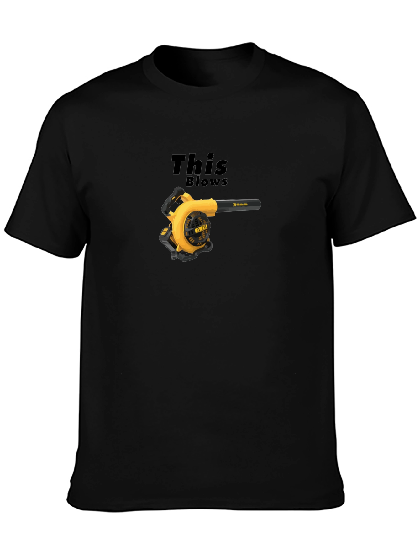 This Blows Leaf Blower Black Graphic T-Shirt