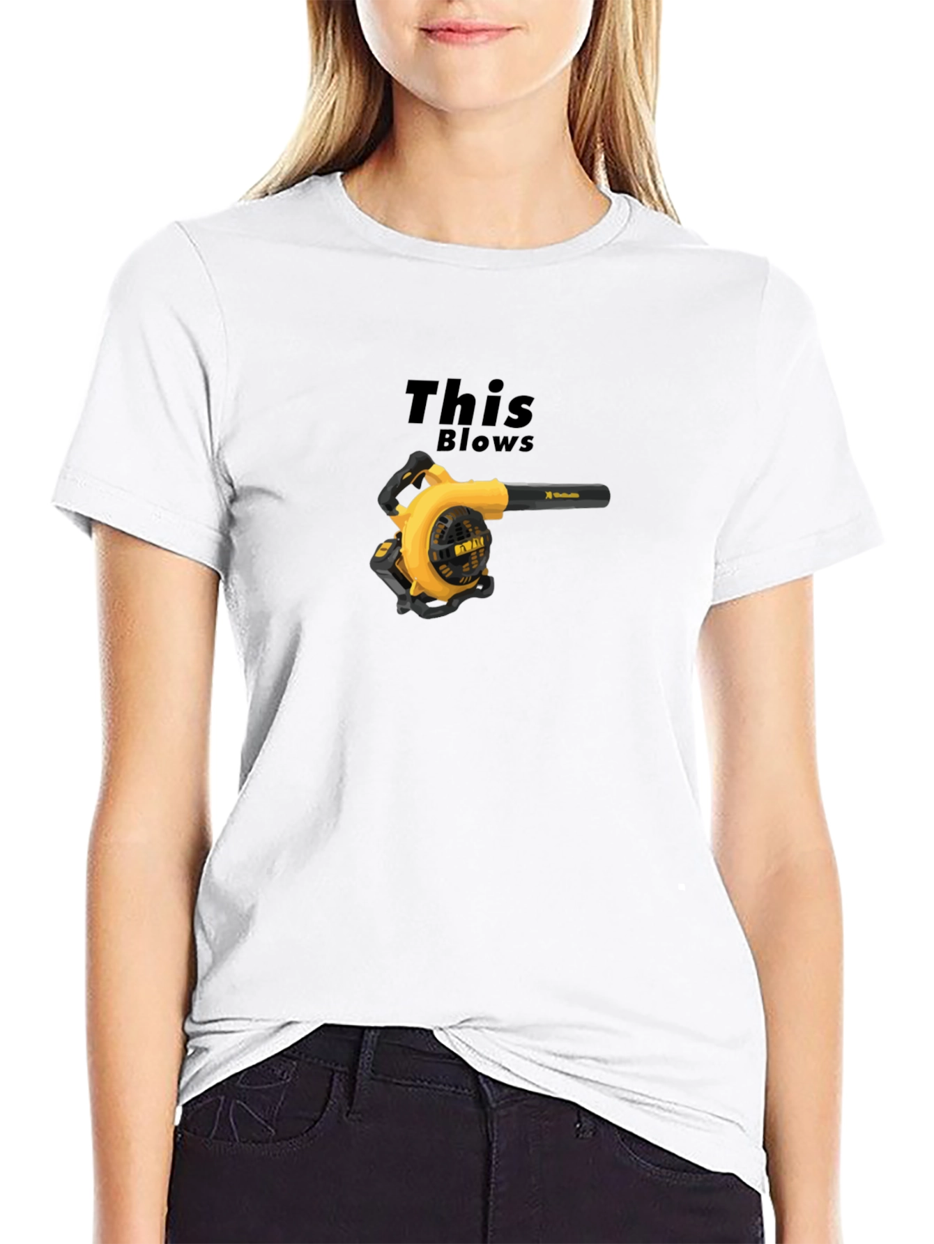 This Blows Leaf Blower Black Graphic T-Shirt