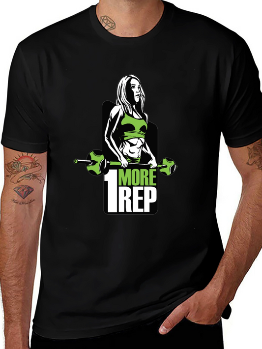 1 More Rep Black Graphic T-Shirt - Workout Motivation