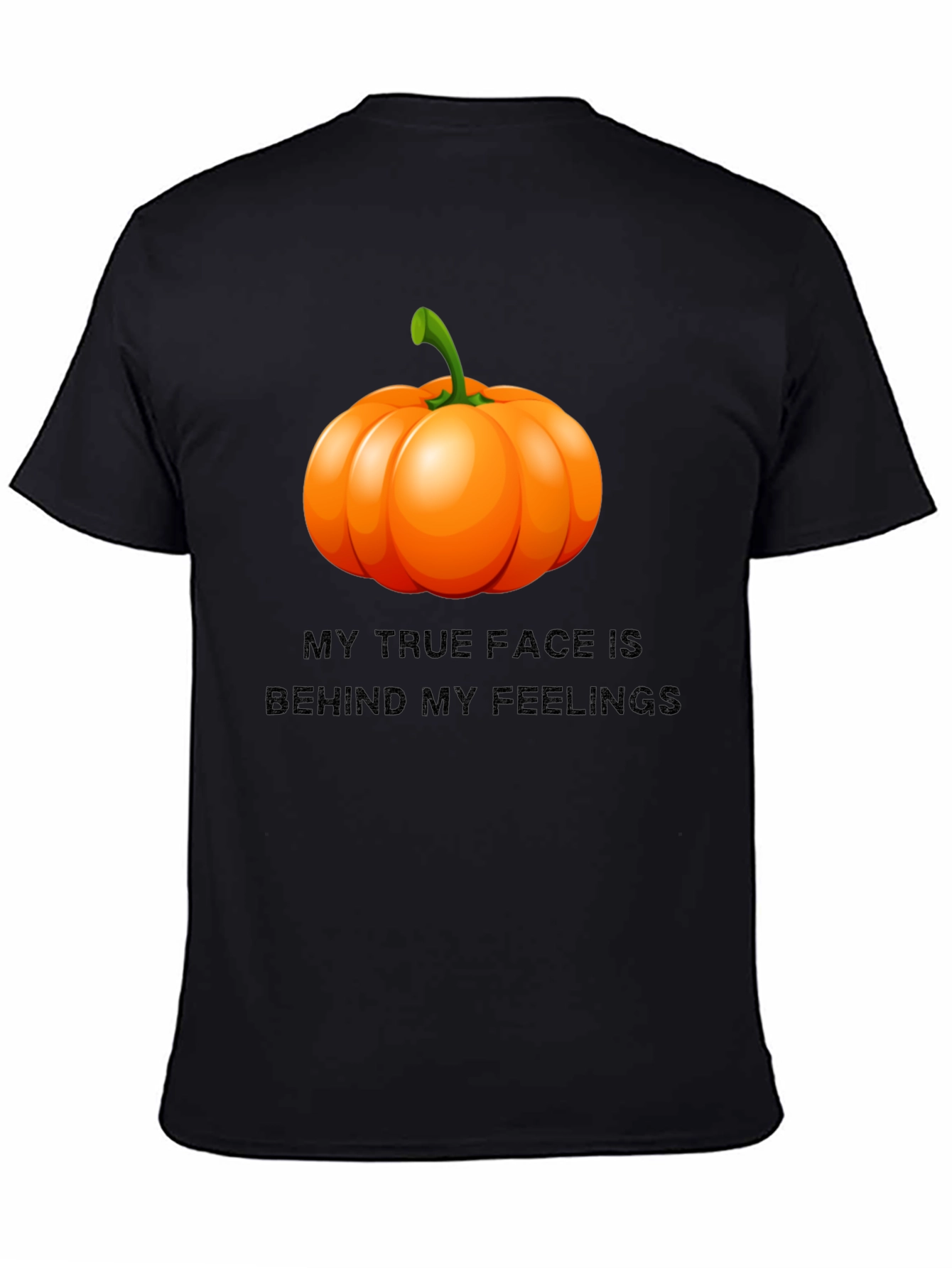Pumpkin Face Graphic Tee - True Feelings Halloween T-Shirt
