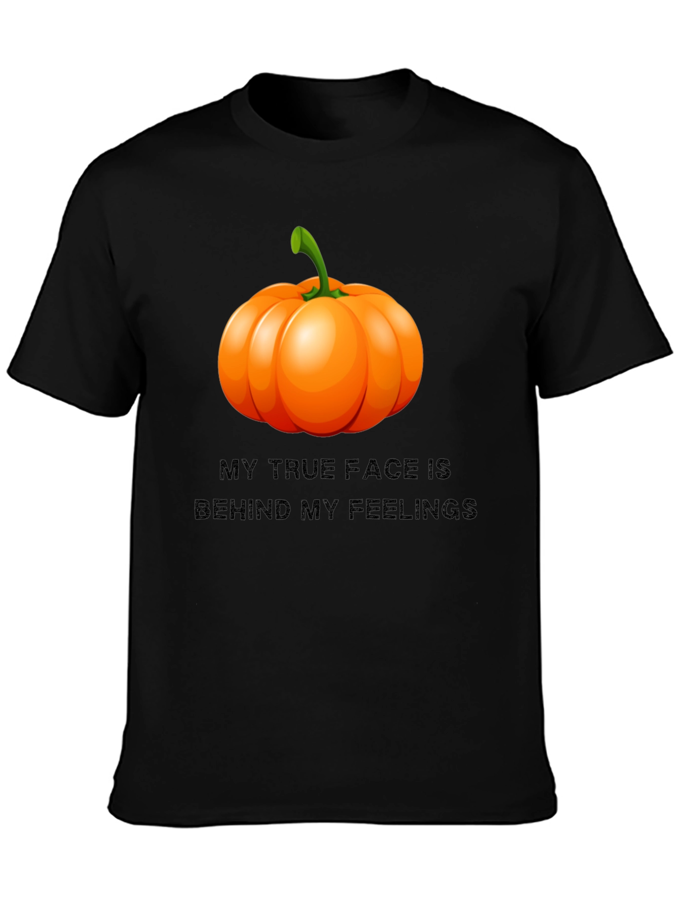 Pumpkin Face Graphic Tee - True Feelings Halloween T-Shirt