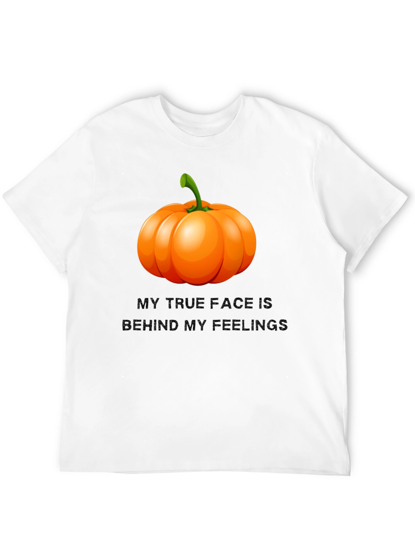 Pumpkin Face Graphic Tee - True Feelings Halloween T-Shirt