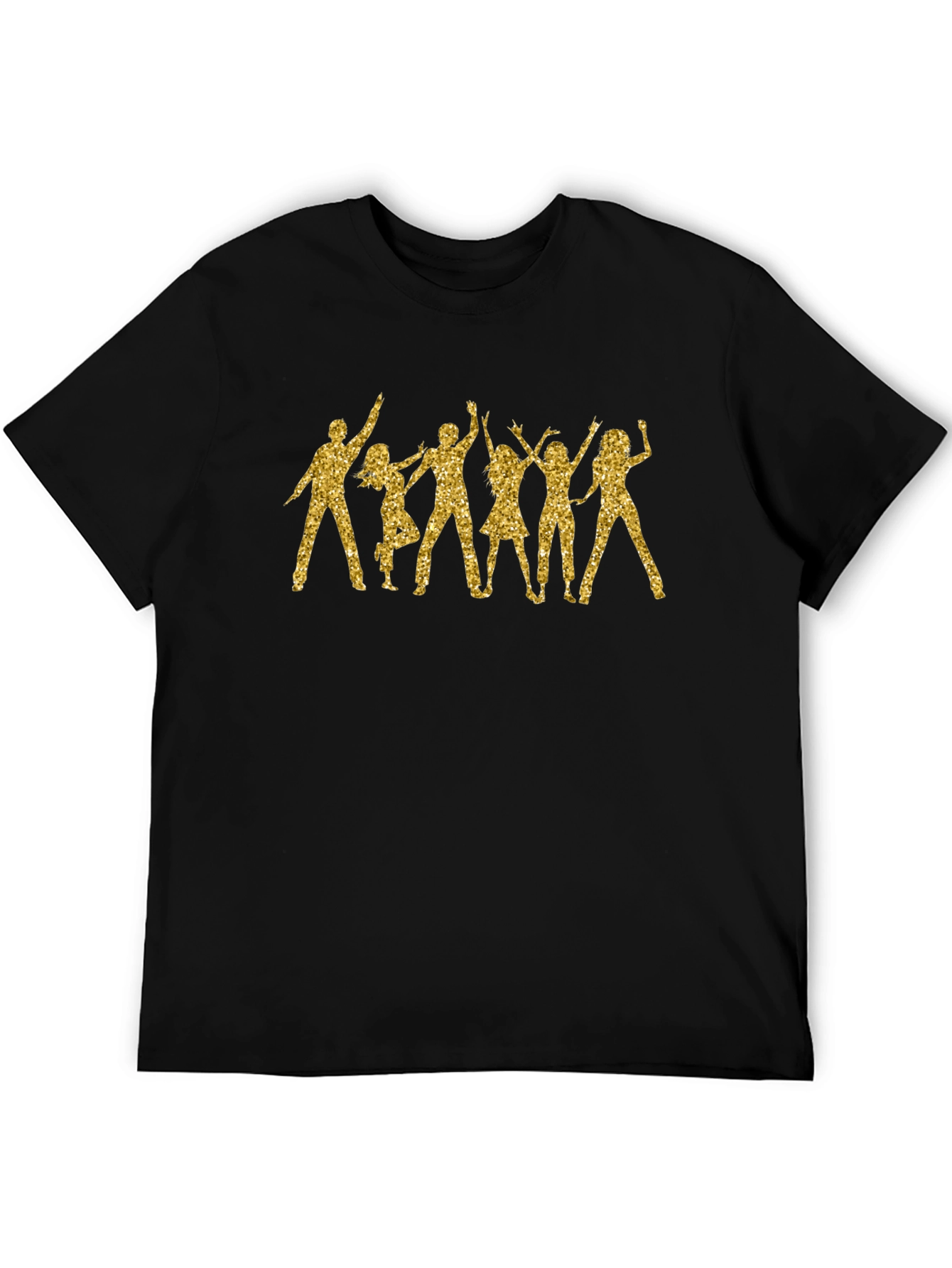 Glitter Party Silhouette Black T-Shirt