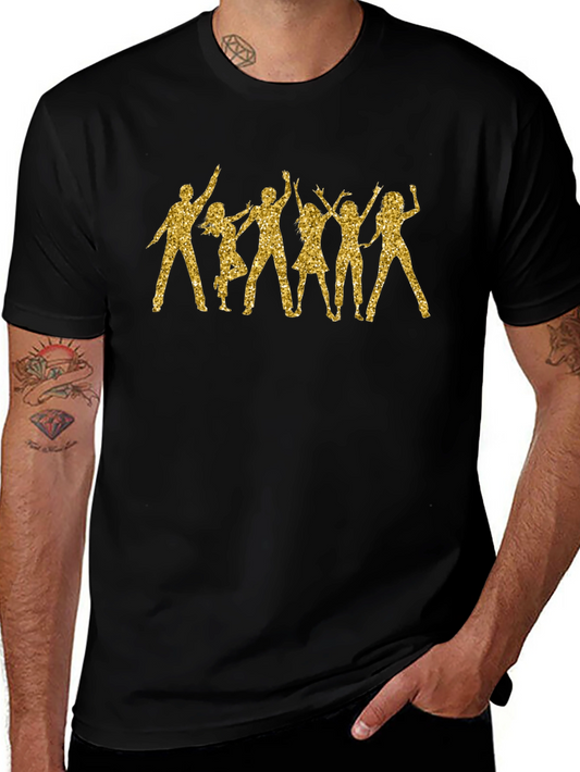 Glitter Party Silhouette Black T-Shirt