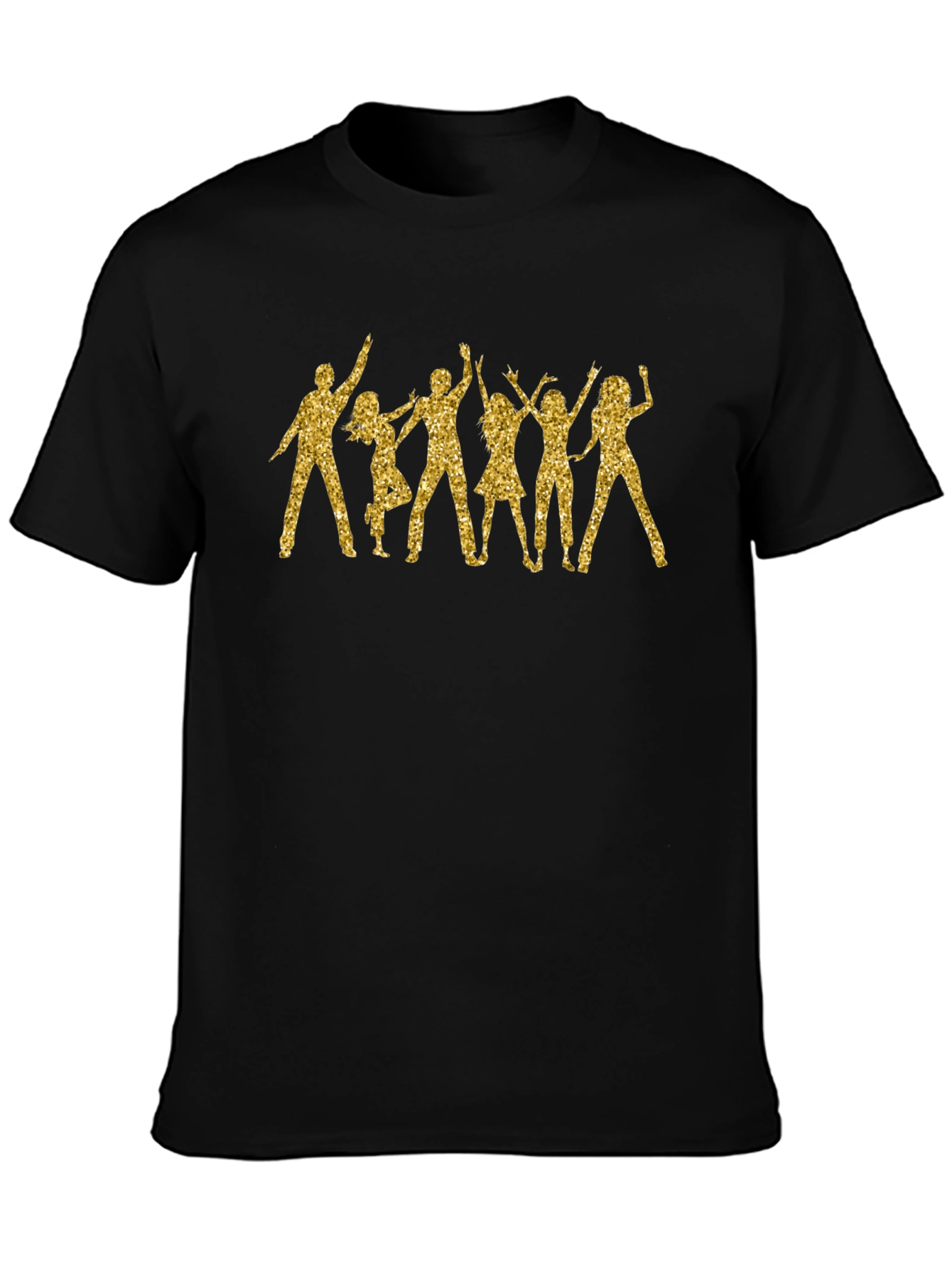 Glitter Party Silhouette Black T-Shirt