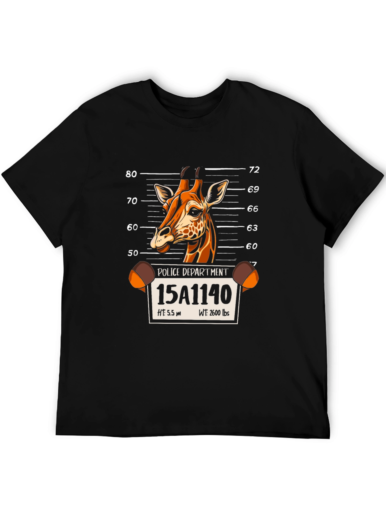 Giraffe Mugshot Graphic Tee - Novelty Animal T-Shirt