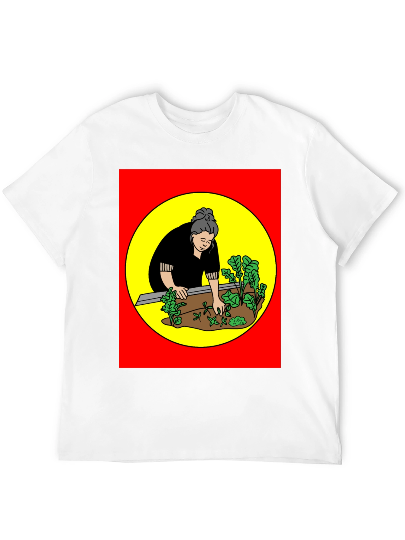 Gardening Woman Graphic T-Shirt - Black