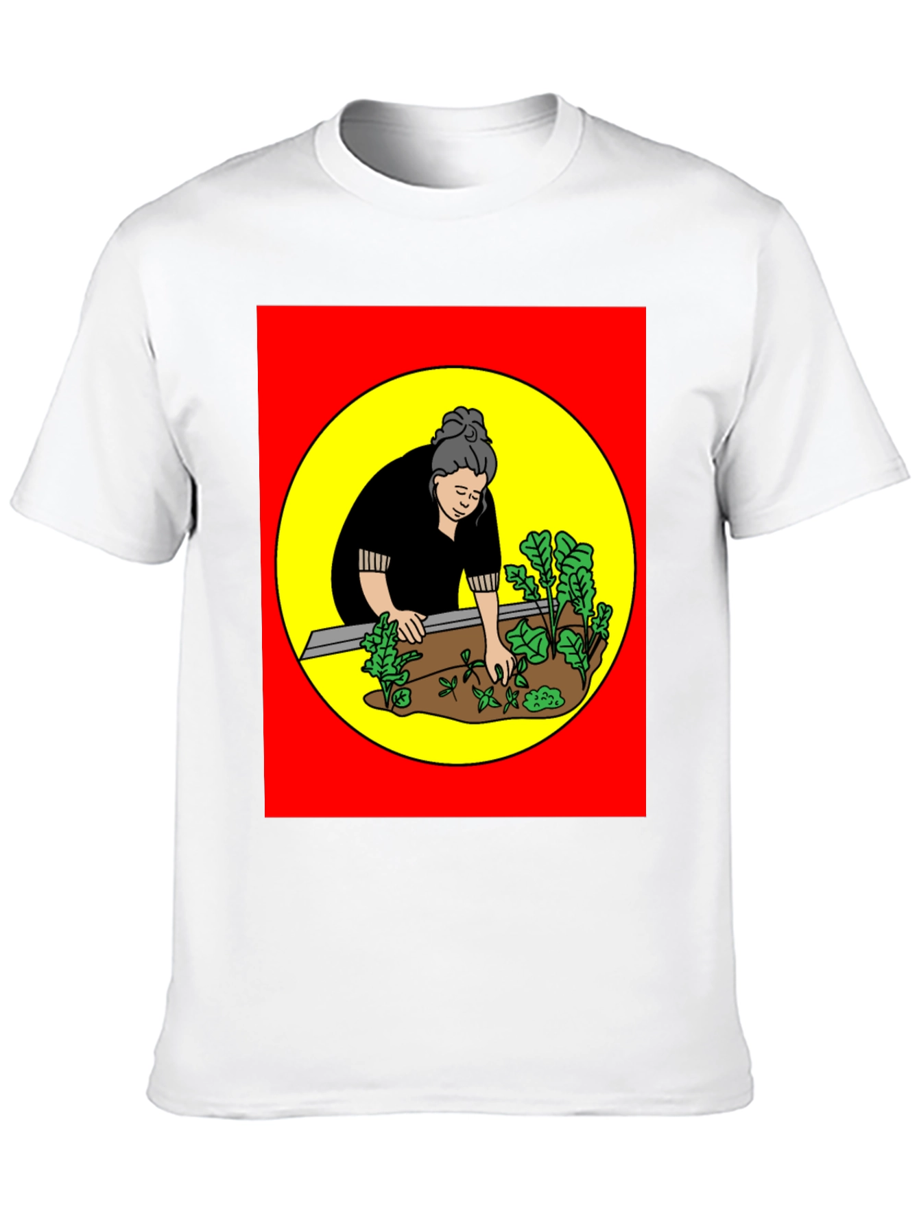 Gardening Woman Graphic T-Shirt - Black