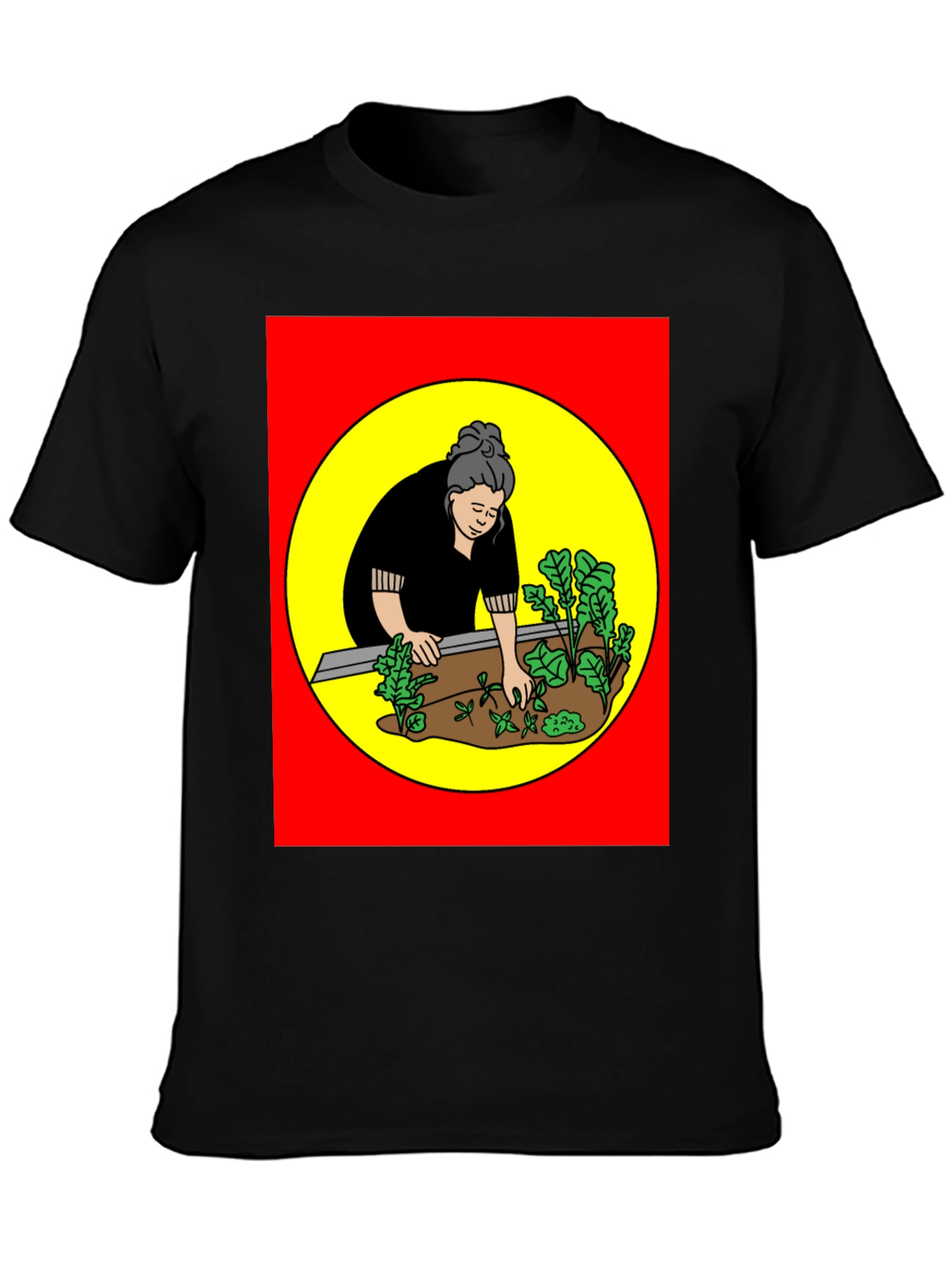 Gardening Woman Graphic T-Shirt - Black