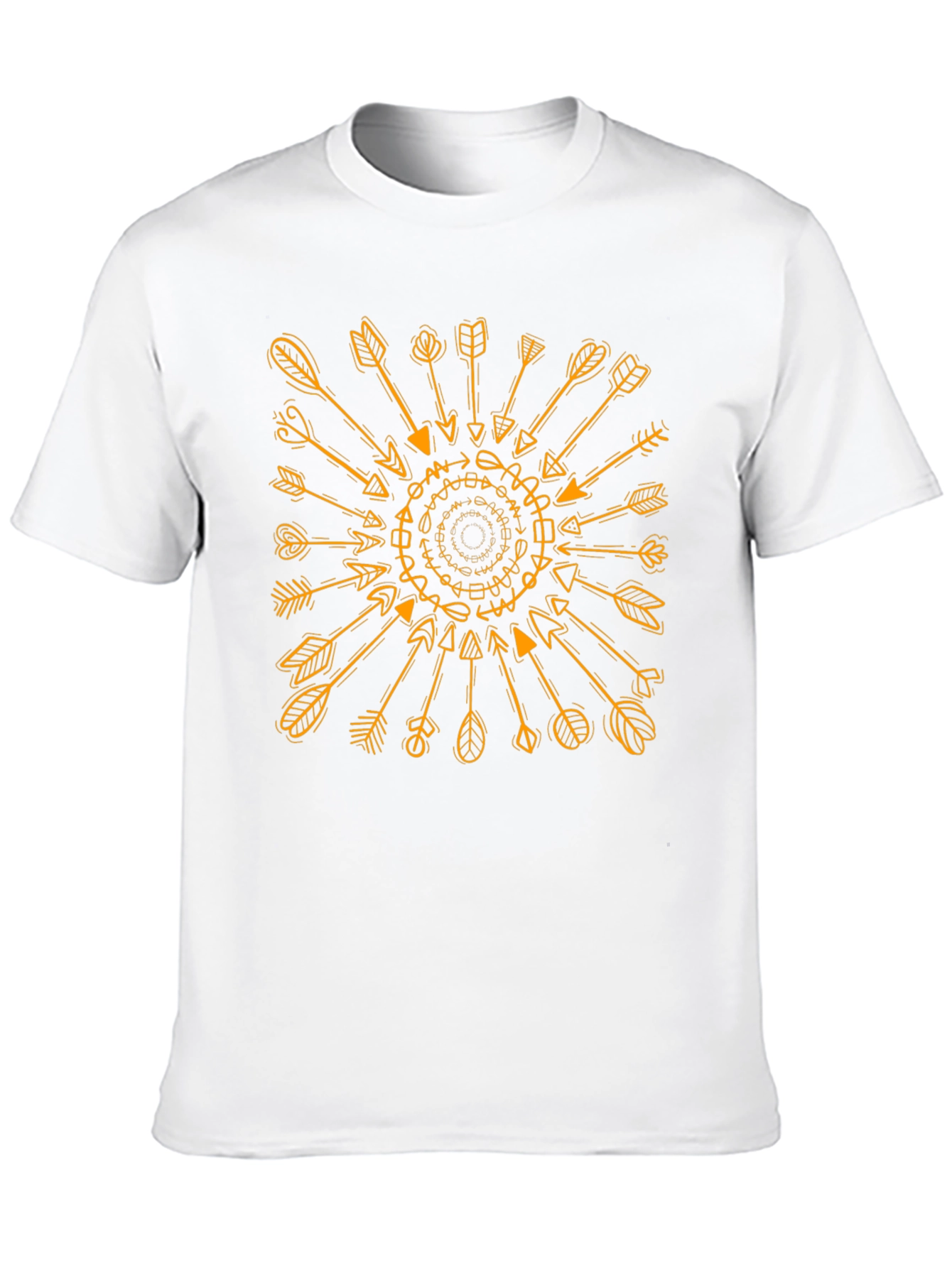 Geometric Arrows Graphic Print Black T-Shirt