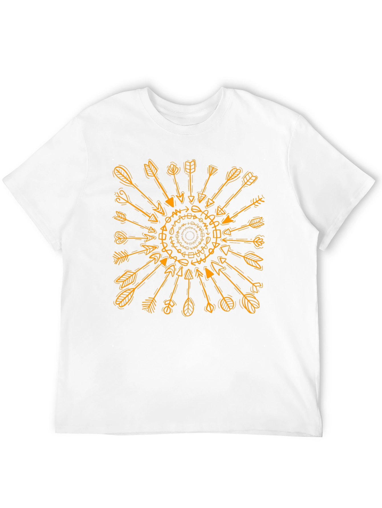 Geometric Arrows Graphic Print Black T-Shirt